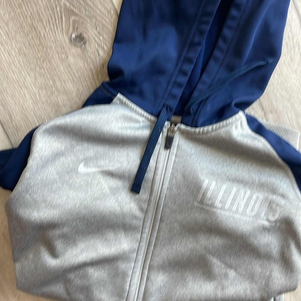 Illinois Gray and Blue Zip-Up Hoodie